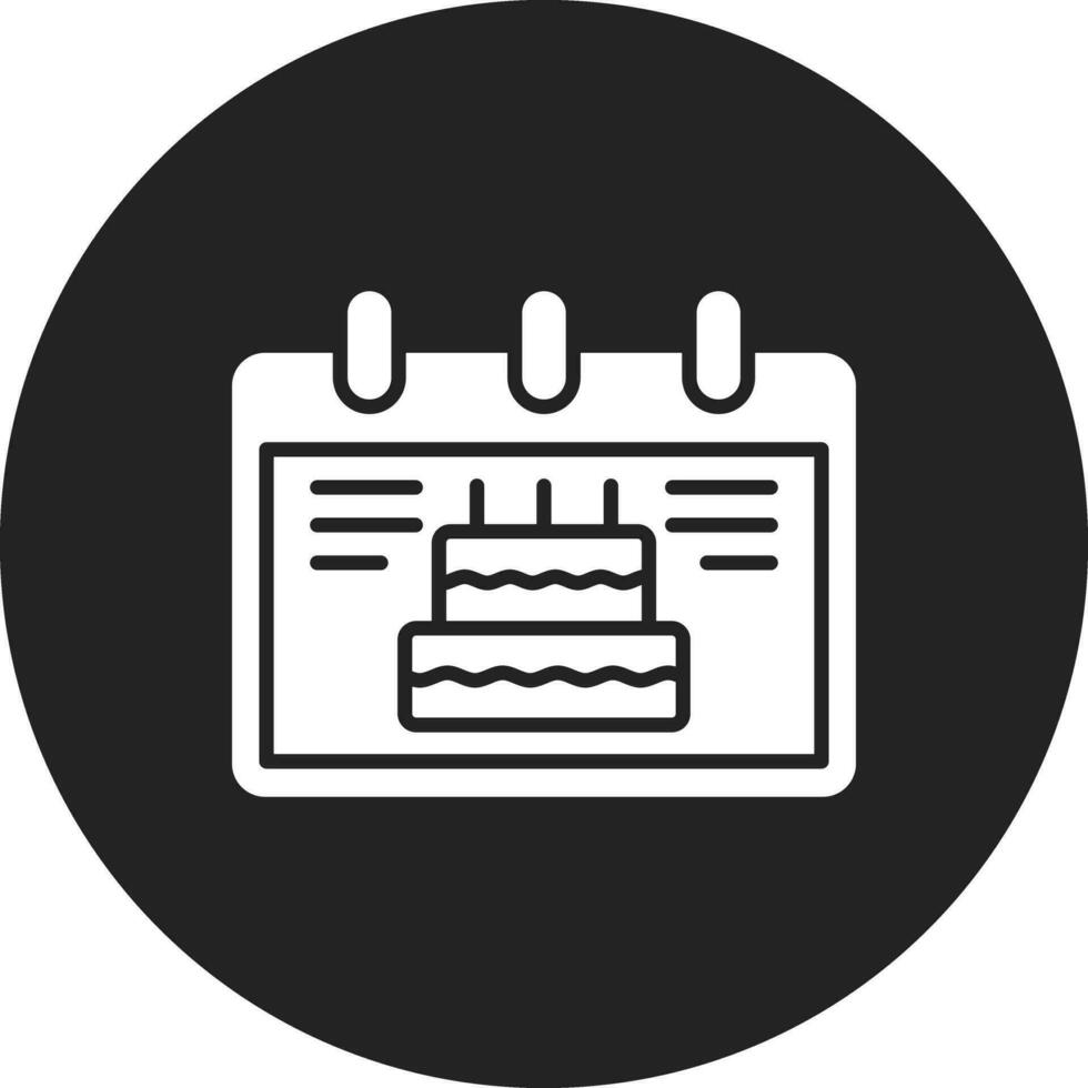 ícone de vetor de data de aniversário