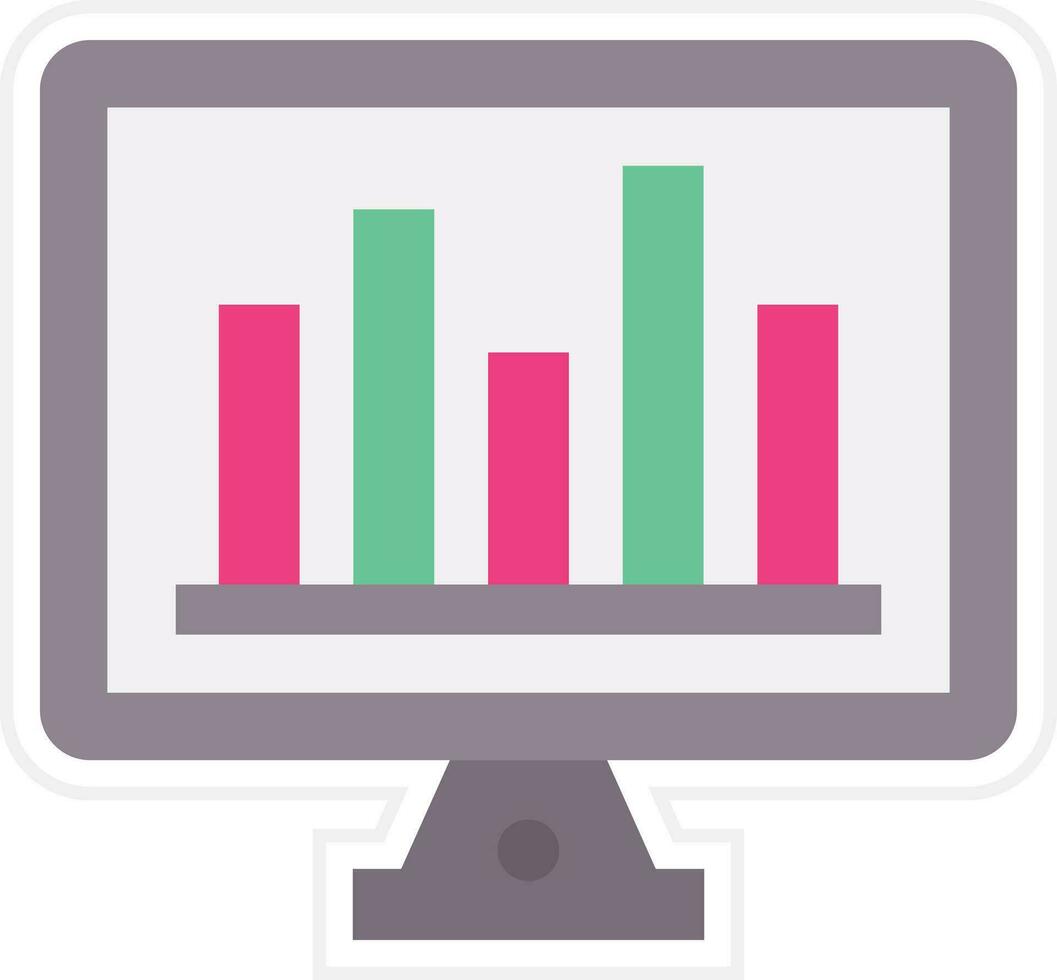 ícone de vetor de gráfico de barras on-line