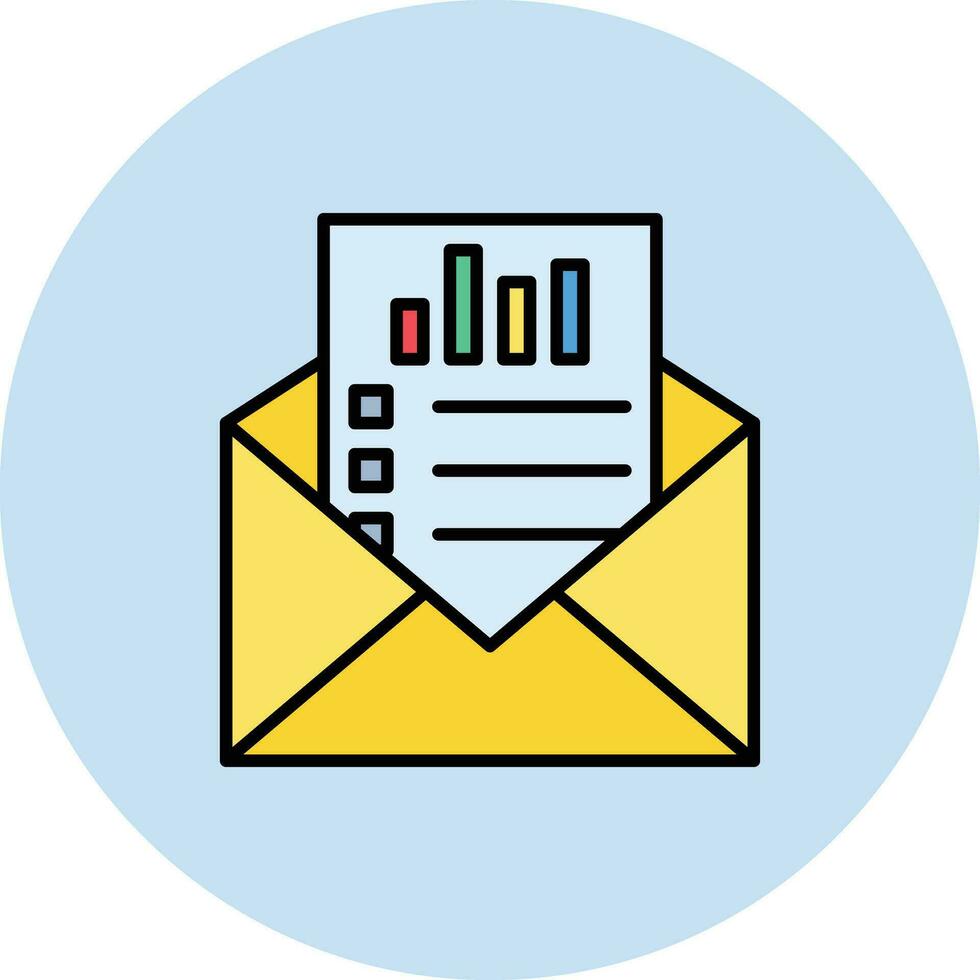 ícone de vetor de estatísticas de e-mail