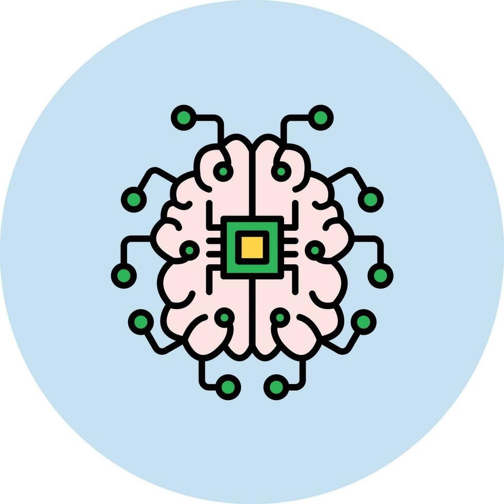 cérebro o circuito vetor ícone