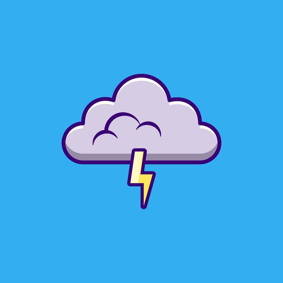 nuvem e ícone de trovão ou logotipo isolado vetor