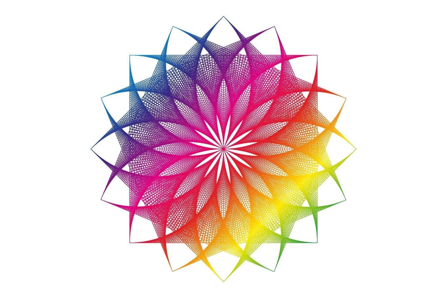 mandala de espectro de flor de lótus, semente de vida, geometria sagrada. logotipo vetor