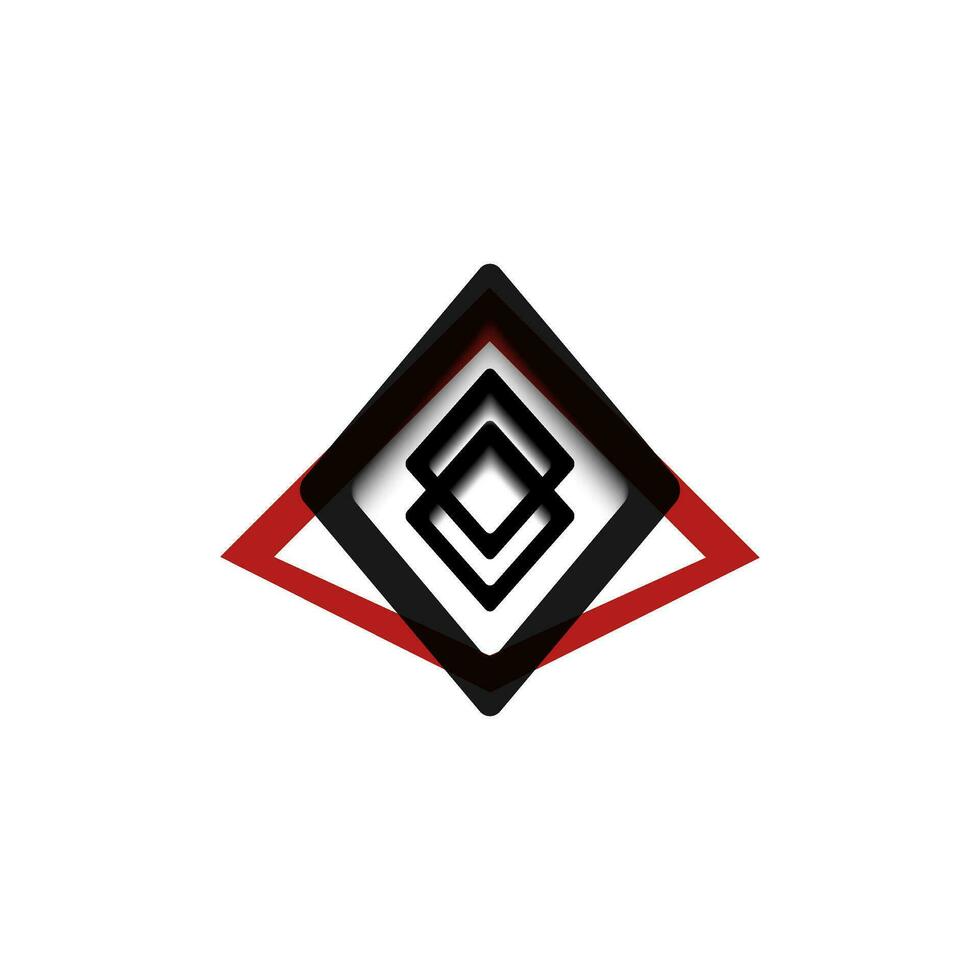 uma Preto e vermelho logotipo com uma diamante forma vetor