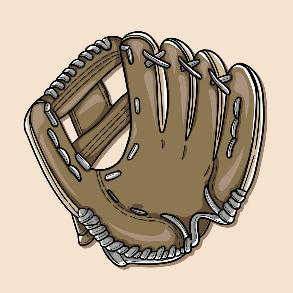 mão desenhado do beisebol luva vetor ilustração