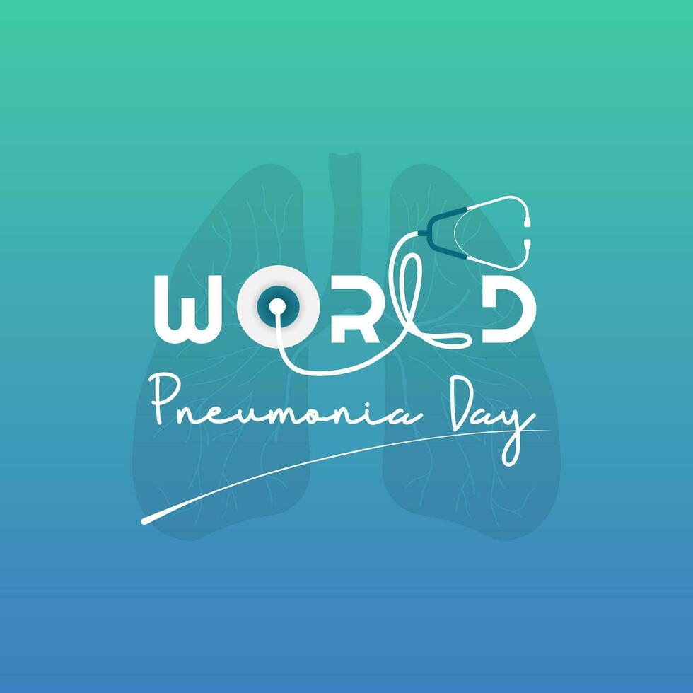 mundo pneumonia dia 12 novembro, minimalista poster Projeto com uma cenário do a pulmões vetor