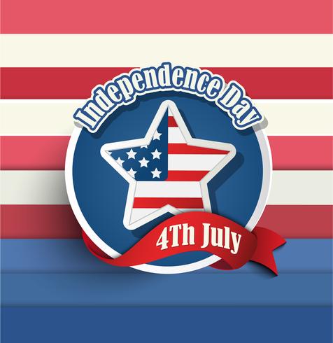 Quatro de julho distintivos de dia da independência americana. vetor