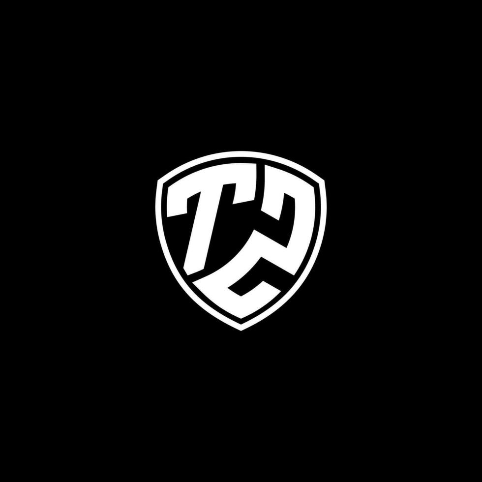 tz inicial carta dentro moderno conceito monograma escudo logotipo vetor