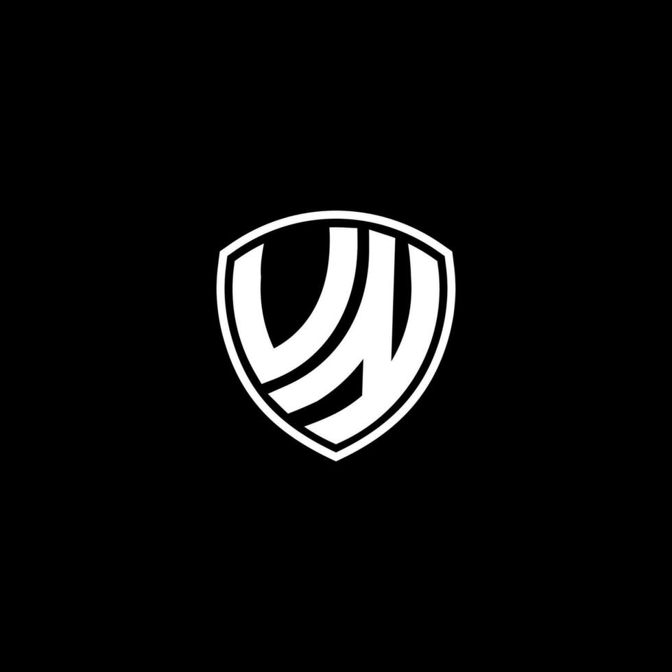 vn inicial carta dentro moderno conceito monograma escudo logotipo vetor