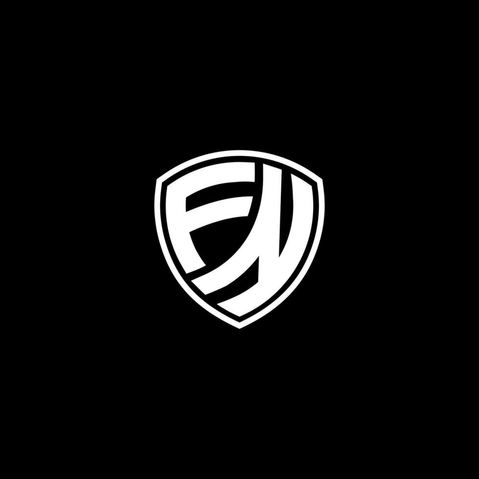 fn inicial carta dentro moderno conceito monograma escudo logotipo vetor