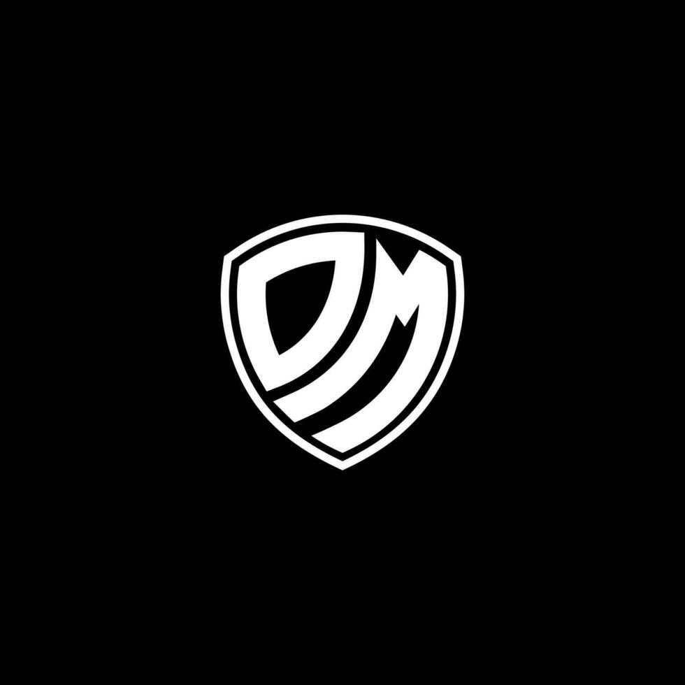 dm inicial carta dentro moderno conceito monograma escudo logotipo vetor