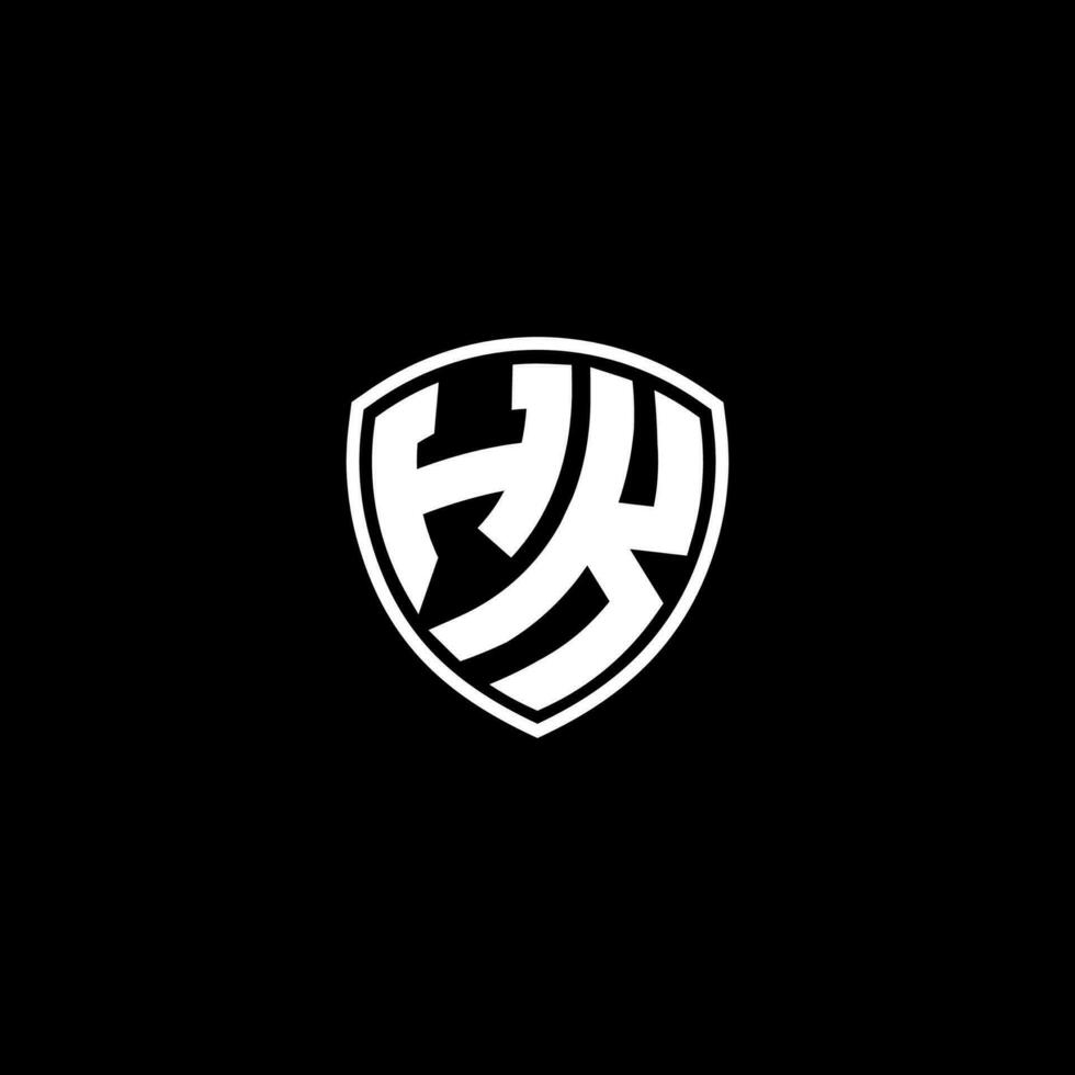 hk inicial carta dentro moderno conceito monograma escudo logotipo vetor