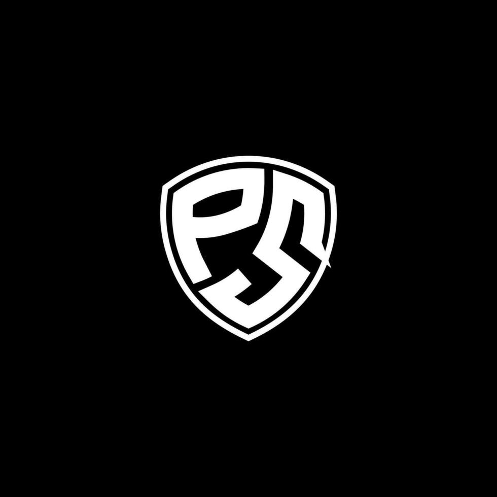 ps inicial carta dentro moderno conceito monograma escudo logotipo vetor