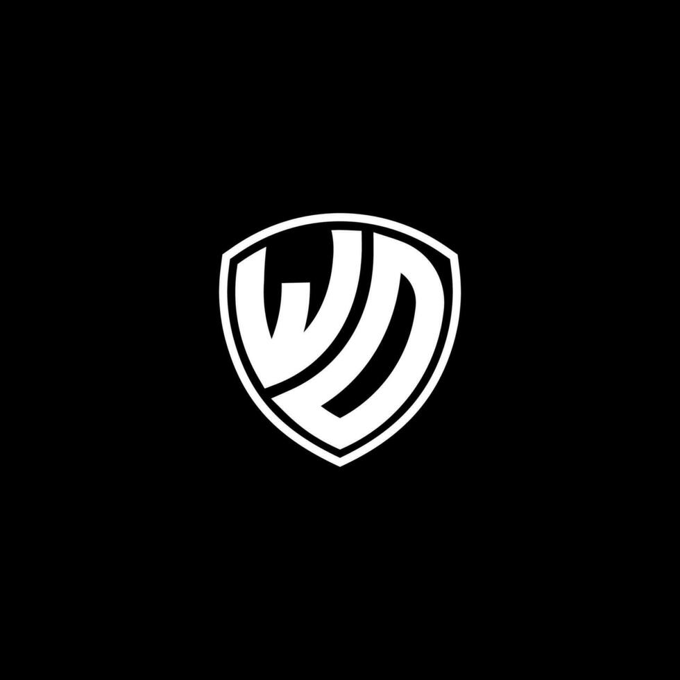 wd inicial carta dentro moderno conceito monograma escudo logotipo vetor
