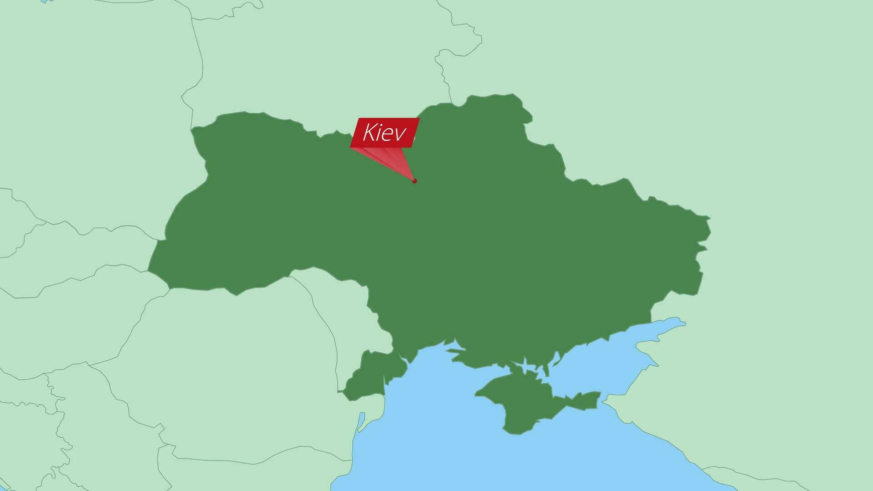 mapa do Ucrânia com PIN do país capital. vetor