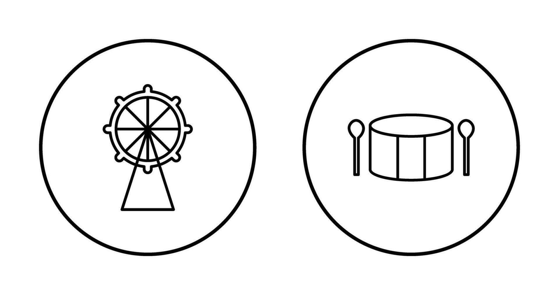 ferris roda e tambor ícone vetor