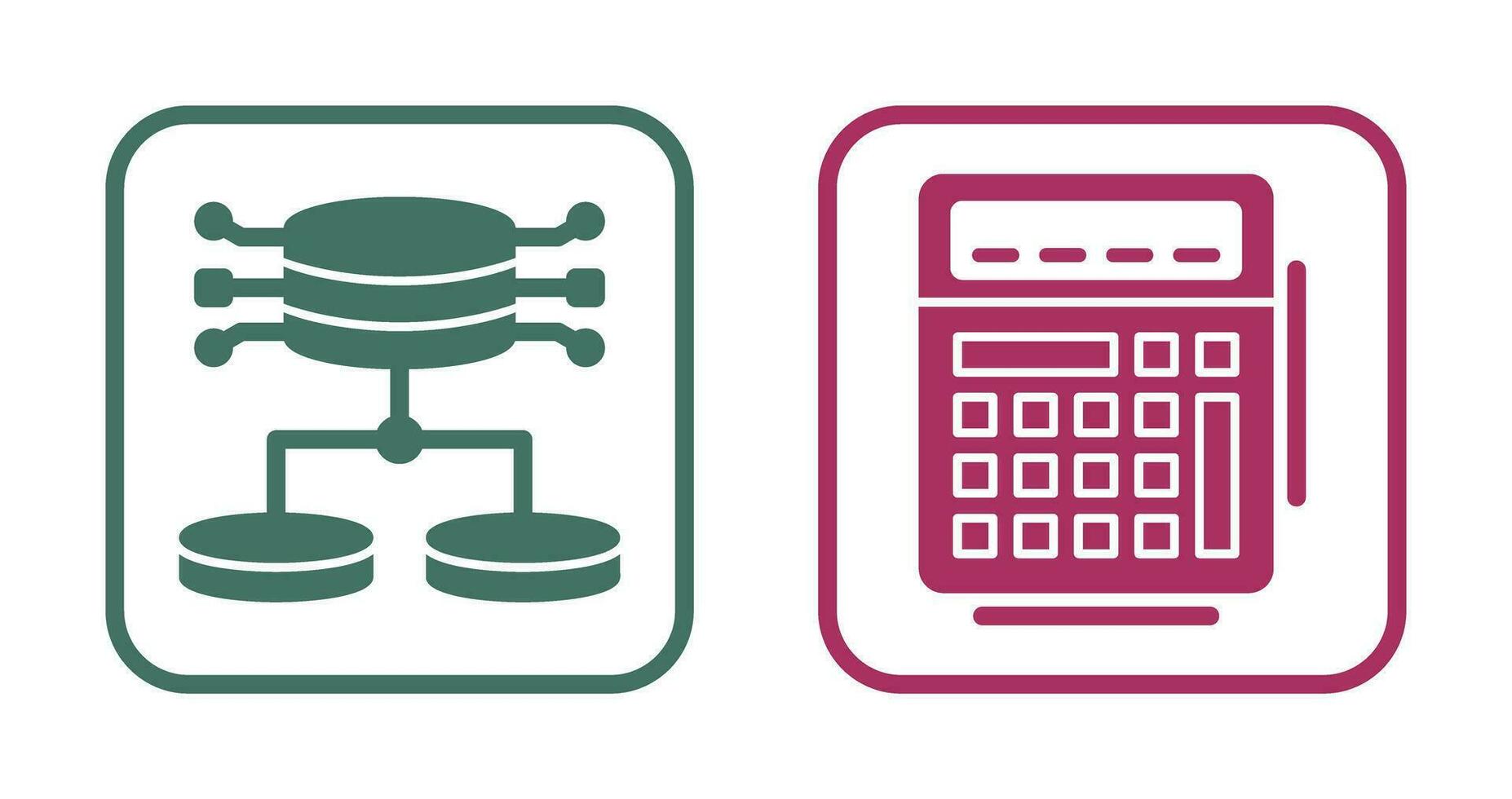 estruturada dados e calculadora ícone vetor