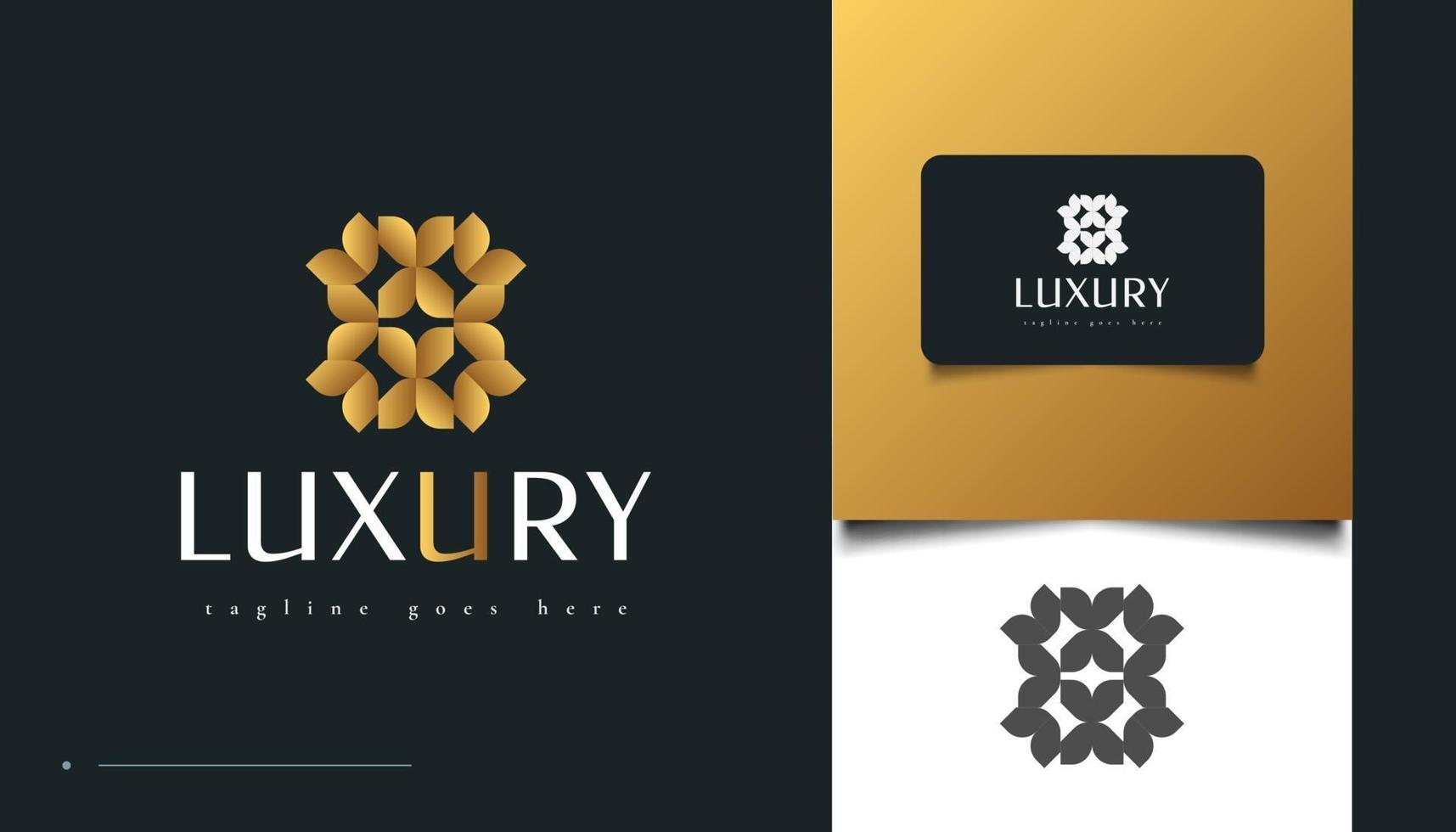 luxo deixa o design do logotipo em gradiente dourado vetor