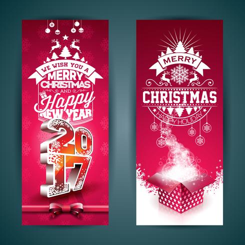 Ilustração de banner feliz Natal vetor