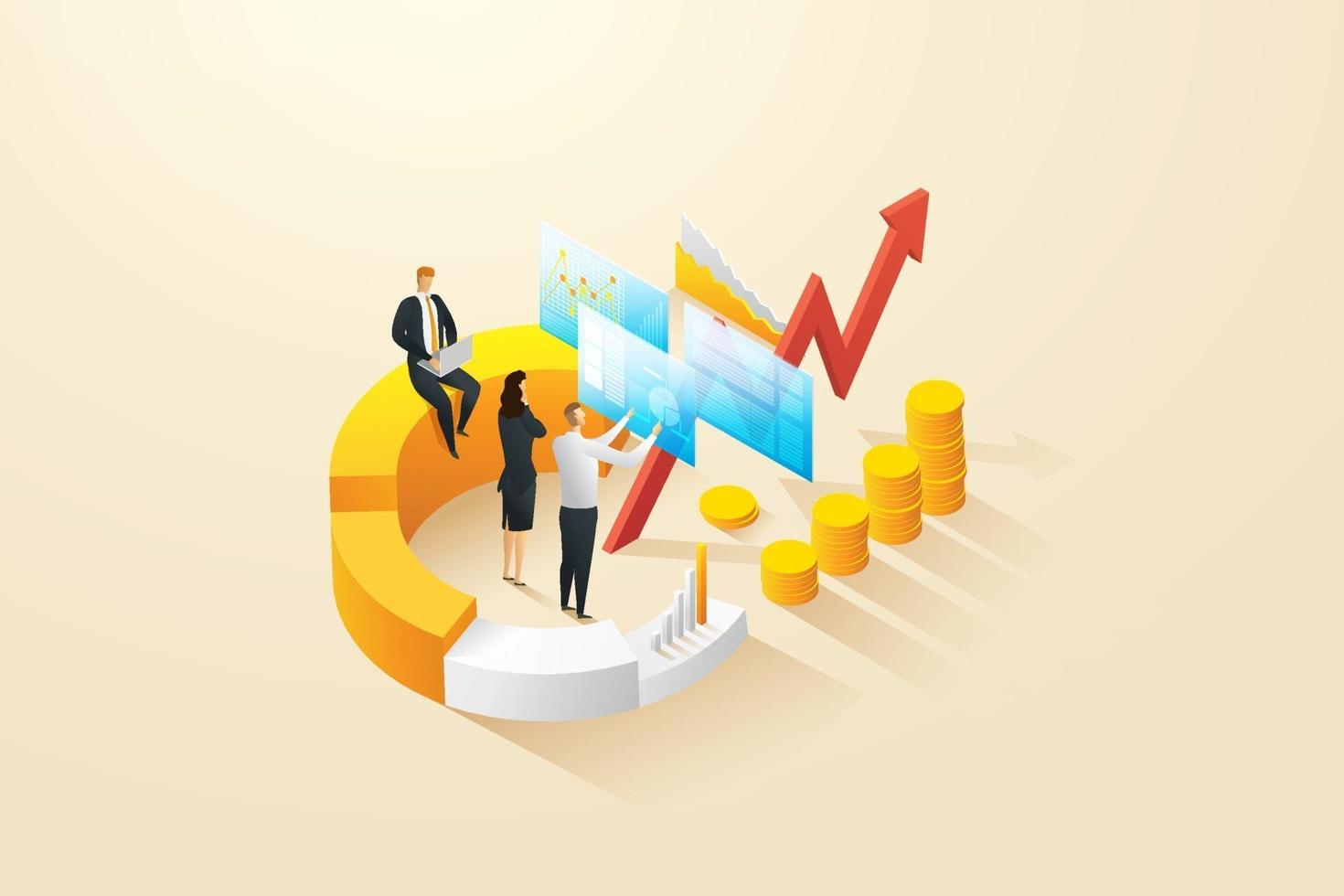 infográfico de análise de desempenho de gestão financeira. vetor