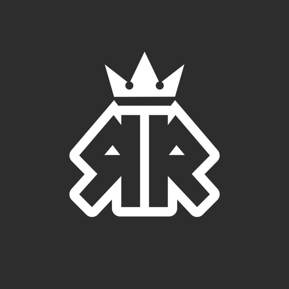 r r logotipo monograma símbolo com coroa forma Projeto vetor