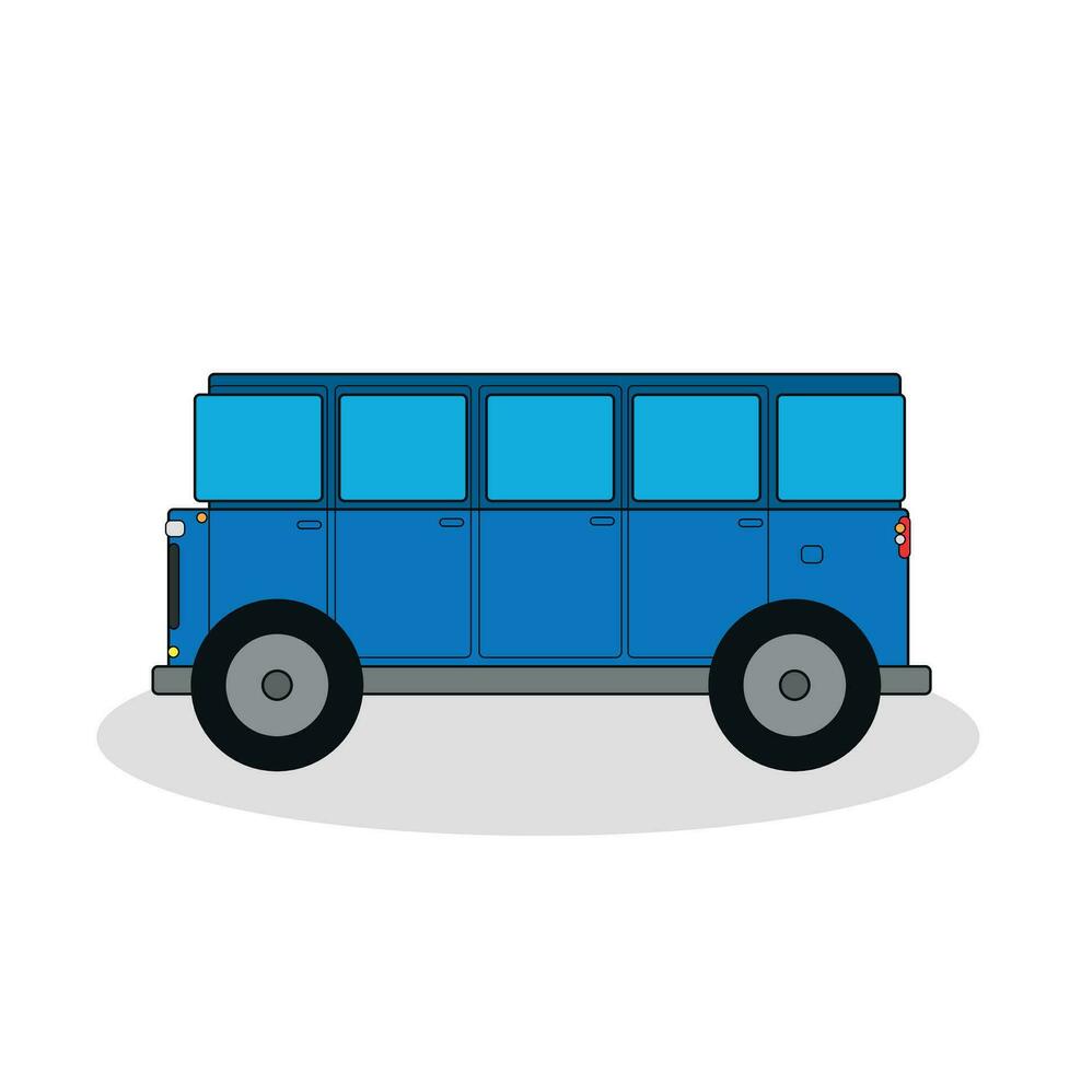 azul ônibus isolado em branco fundo vetor