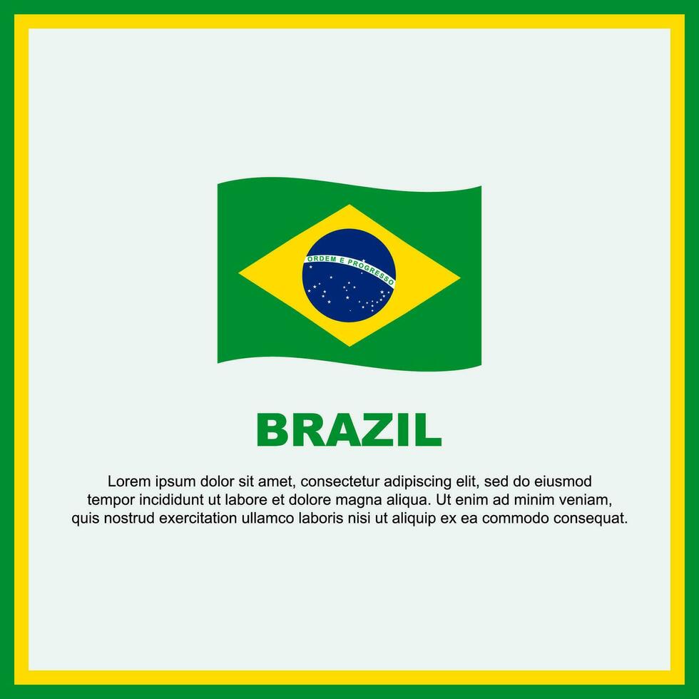 Brasil bandeira fundo Projeto modelo. Brasil independência dia bandeira social meios de comunicação publicar. Brasil bandeira vetor