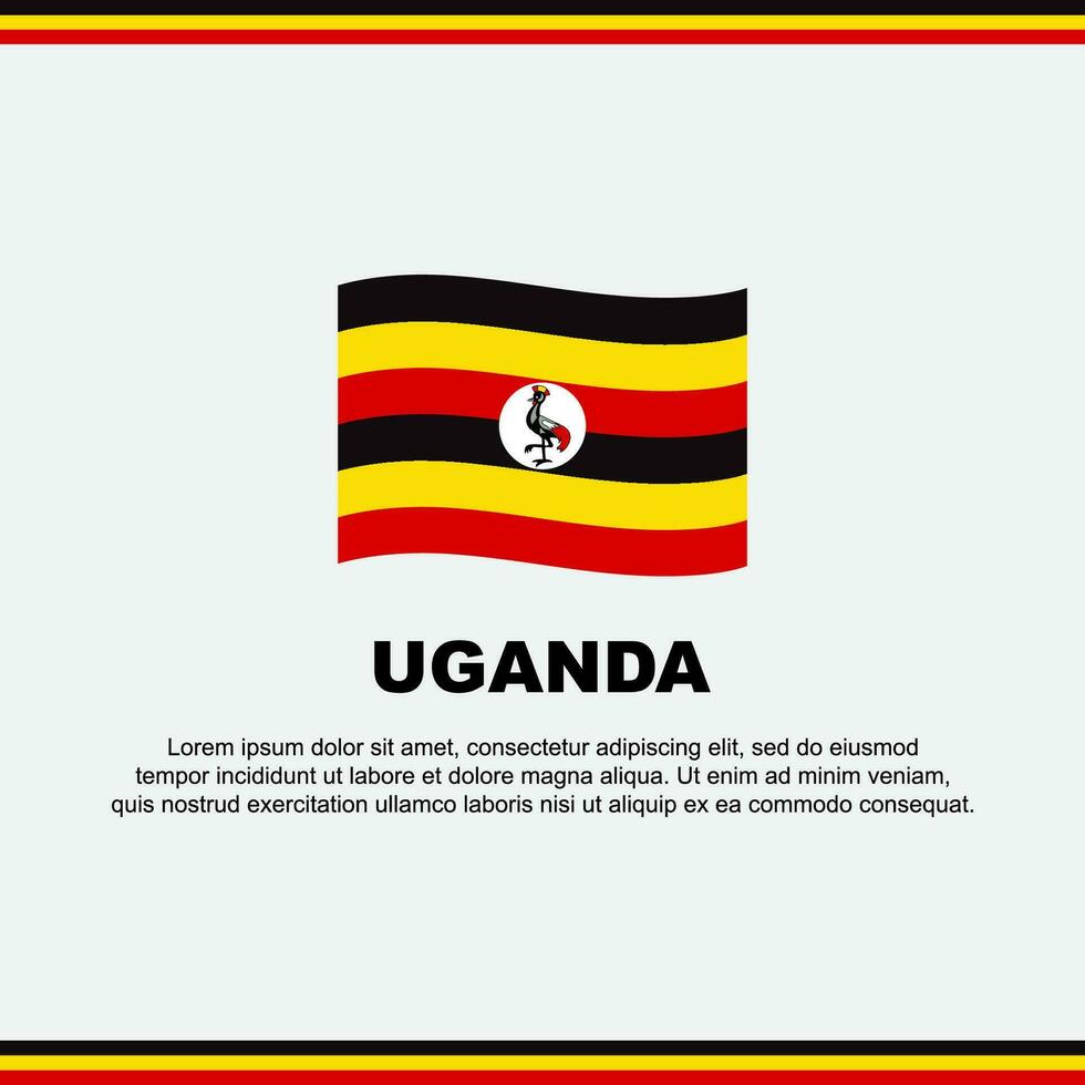 Uganda bandeira fundo Projeto modelo. Uganda independência dia bandeira social meios de comunicação publicar. Uganda Projeto vetor