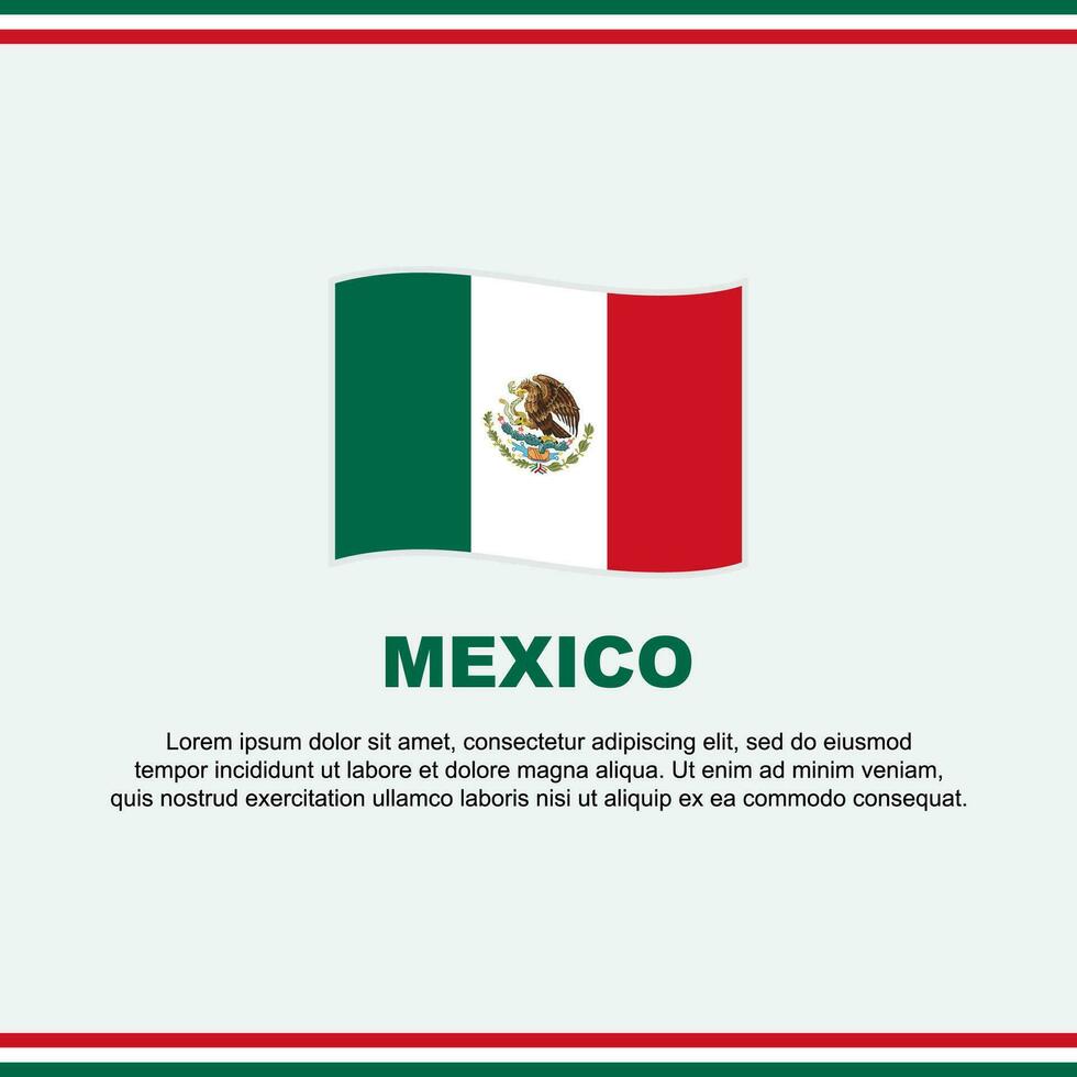 México bandeira fundo Projeto modelo. México independência dia bandeira social meios de comunicação publicar. México Projeto vetor