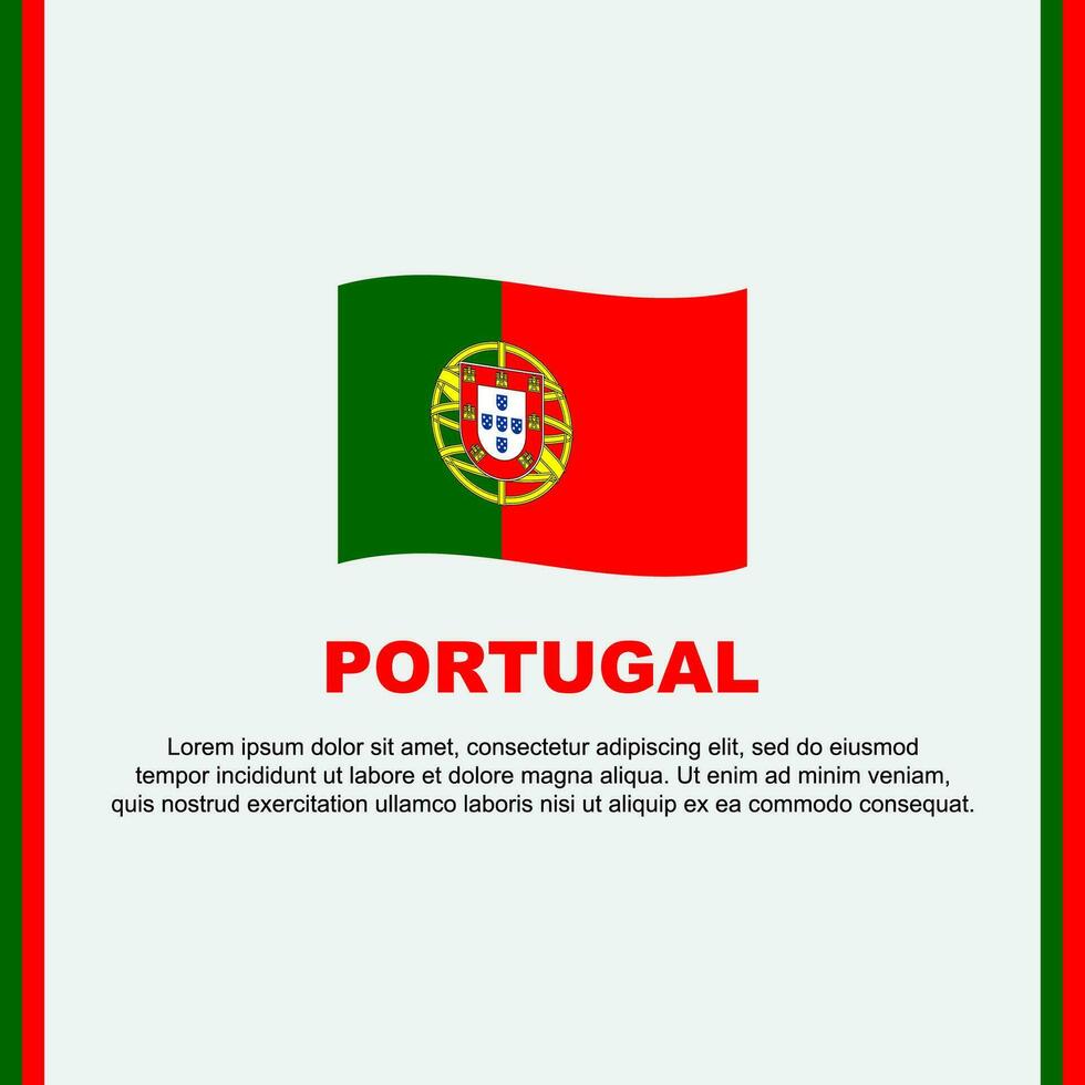 Portugal bandeira fundo Projeto modelo. Portugal independência dia bandeira social meios de comunicação publicar. Portugal desenho animado vetor