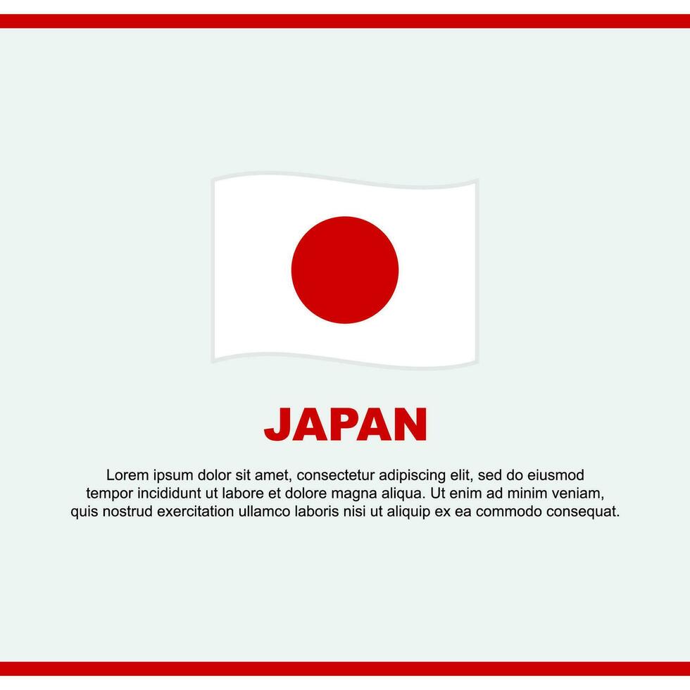 Japão bandeira fundo Projeto modelo. Japão independência dia bandeira social meios de comunicação publicar. Japão Projeto vetor