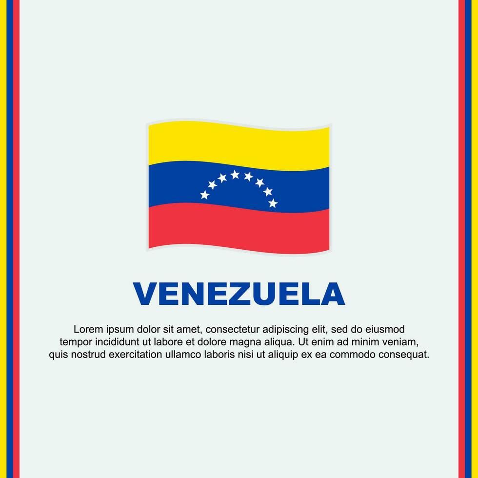 Venezuela bandeira fundo Projeto modelo. Venezuela independência dia bandeira social meios de comunicação publicar. Venezuela desenho animado vetor