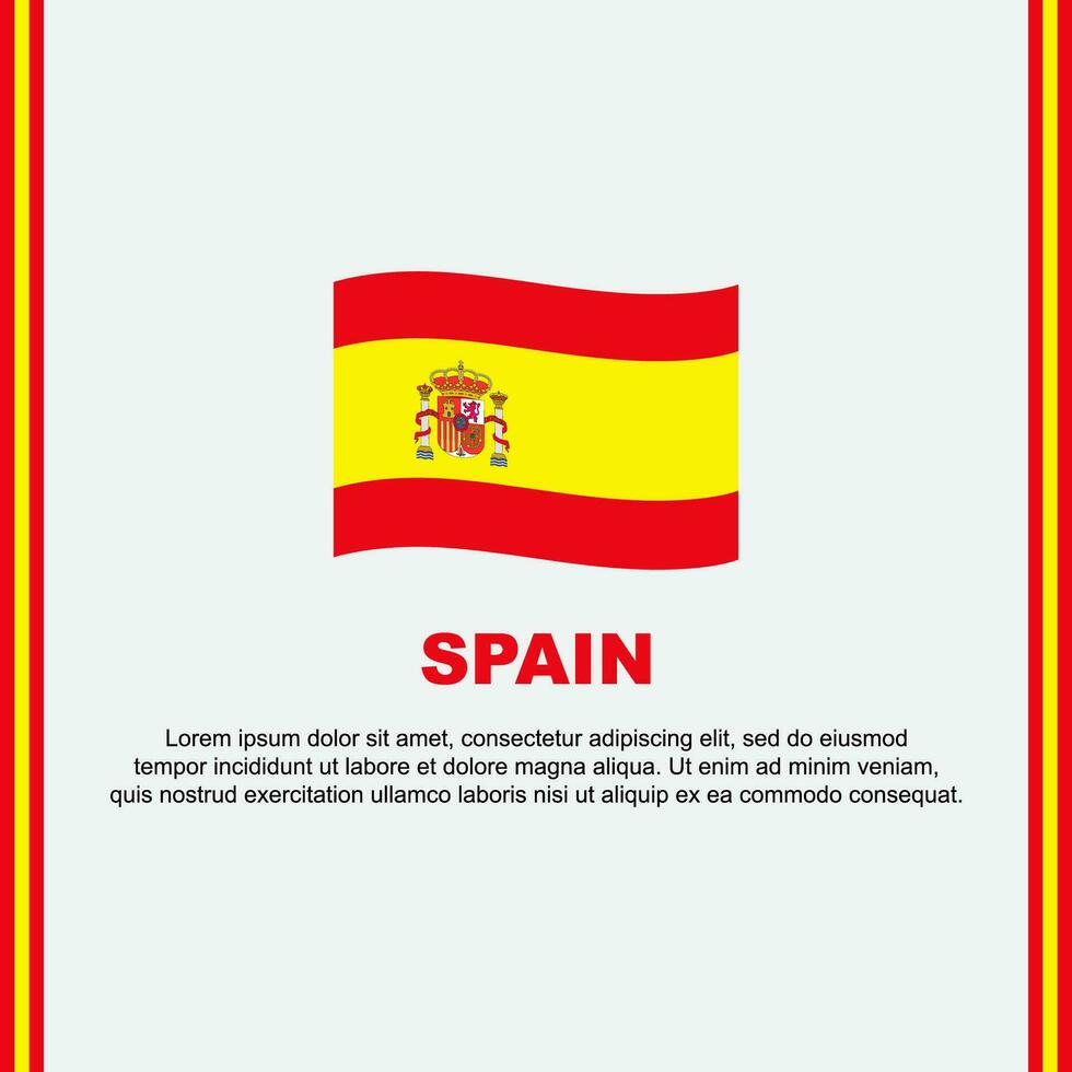 Espanha bandeira fundo Projeto modelo. Espanha independência dia bandeira social meios de comunicação publicar. Espanha desenho animado vetor