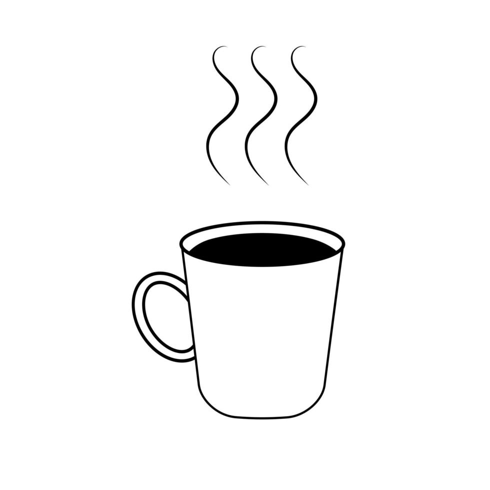 ícone de linha de caneca de café vetor