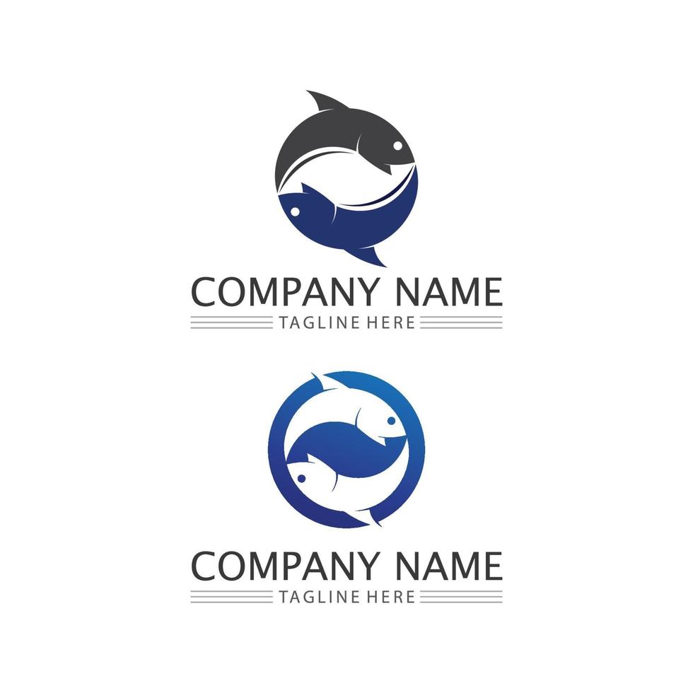 peixe logo template aruanã peixes beta peixes e animais aquáticos vetor