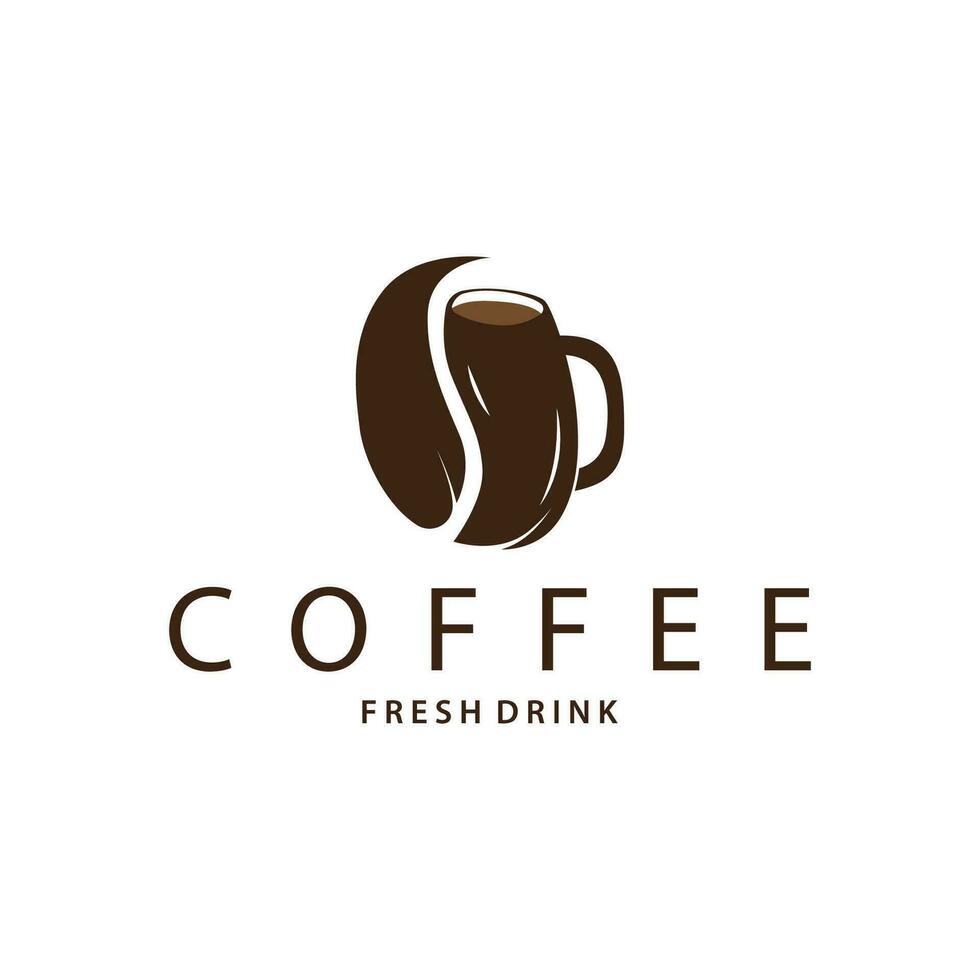 café logotipo, simples cafeína beber Projeto a partir de café feijões, para cafeteria, bar, restaurante ou produtos marca o negócio vetor