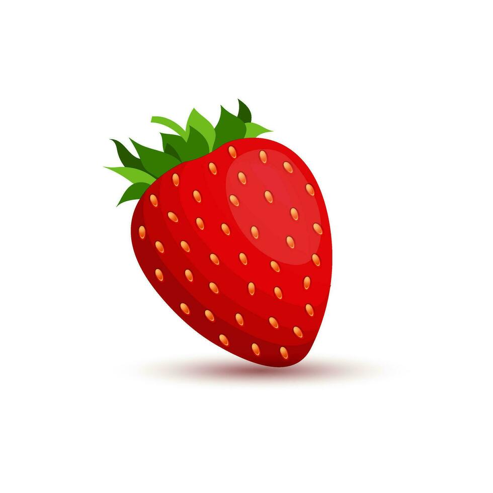 ilustração do vermelho orgânico morango fruta em branco fundo vetor