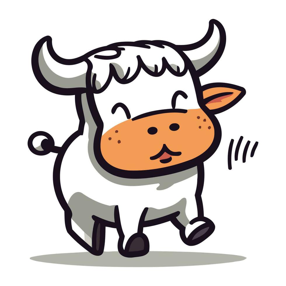 fofa vaca desenho animado vetor ilustração. fofa Fazenda animal personagem