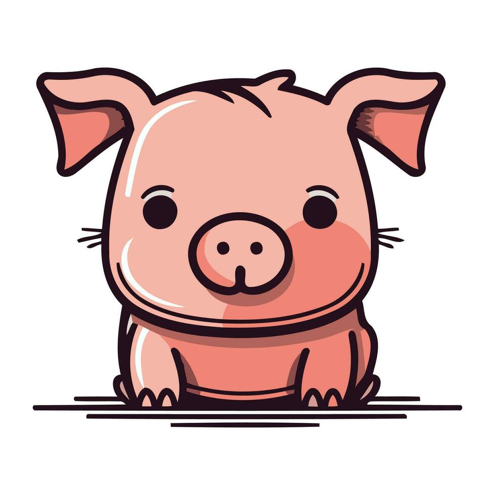 fofa porco. vetor ilustração do uma fofa porco. desenho animado porco.