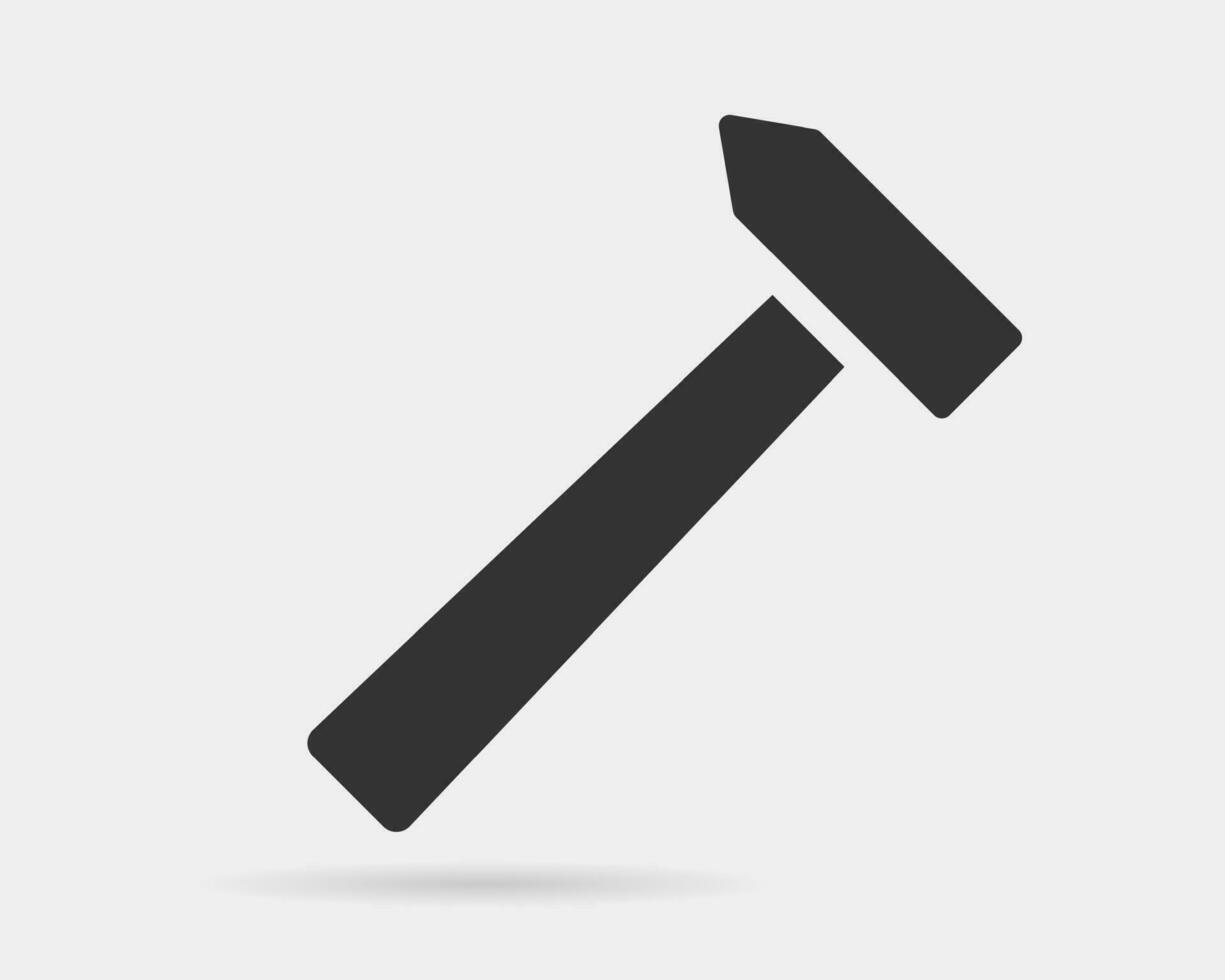 martelo ícone vector silhueta preto e branco. símbolo de ferramenta isolado no fundo.