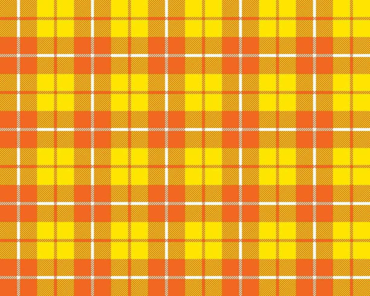 laranja amarelo tartan tecido textura padronizar desatado vetor