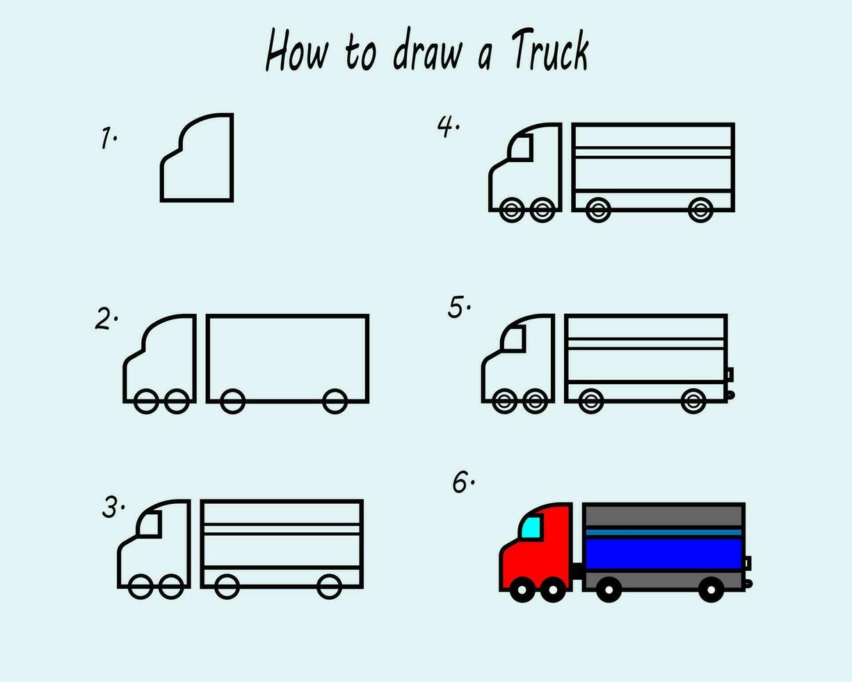 quão para desenhar uma ônibus. Boa para desenhando criança criança ilustração. vetor ilustração.