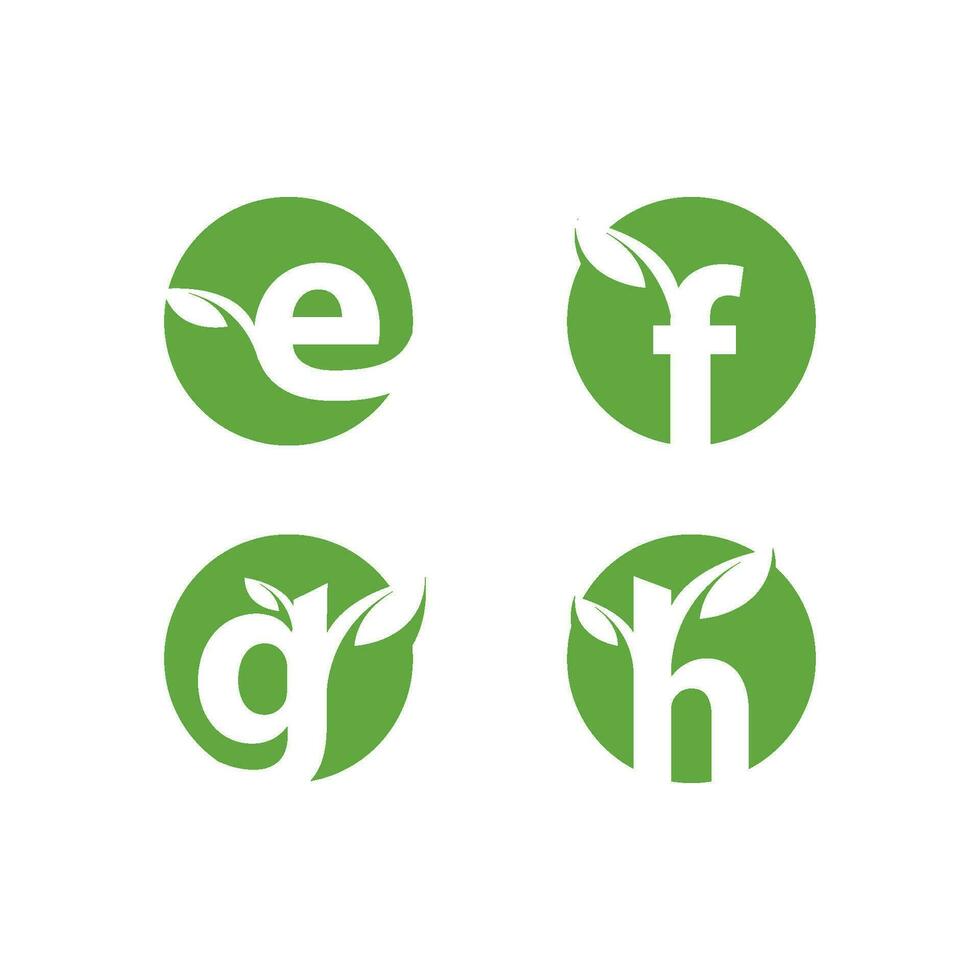 logotipos da ecologia de folhas verdes vetor