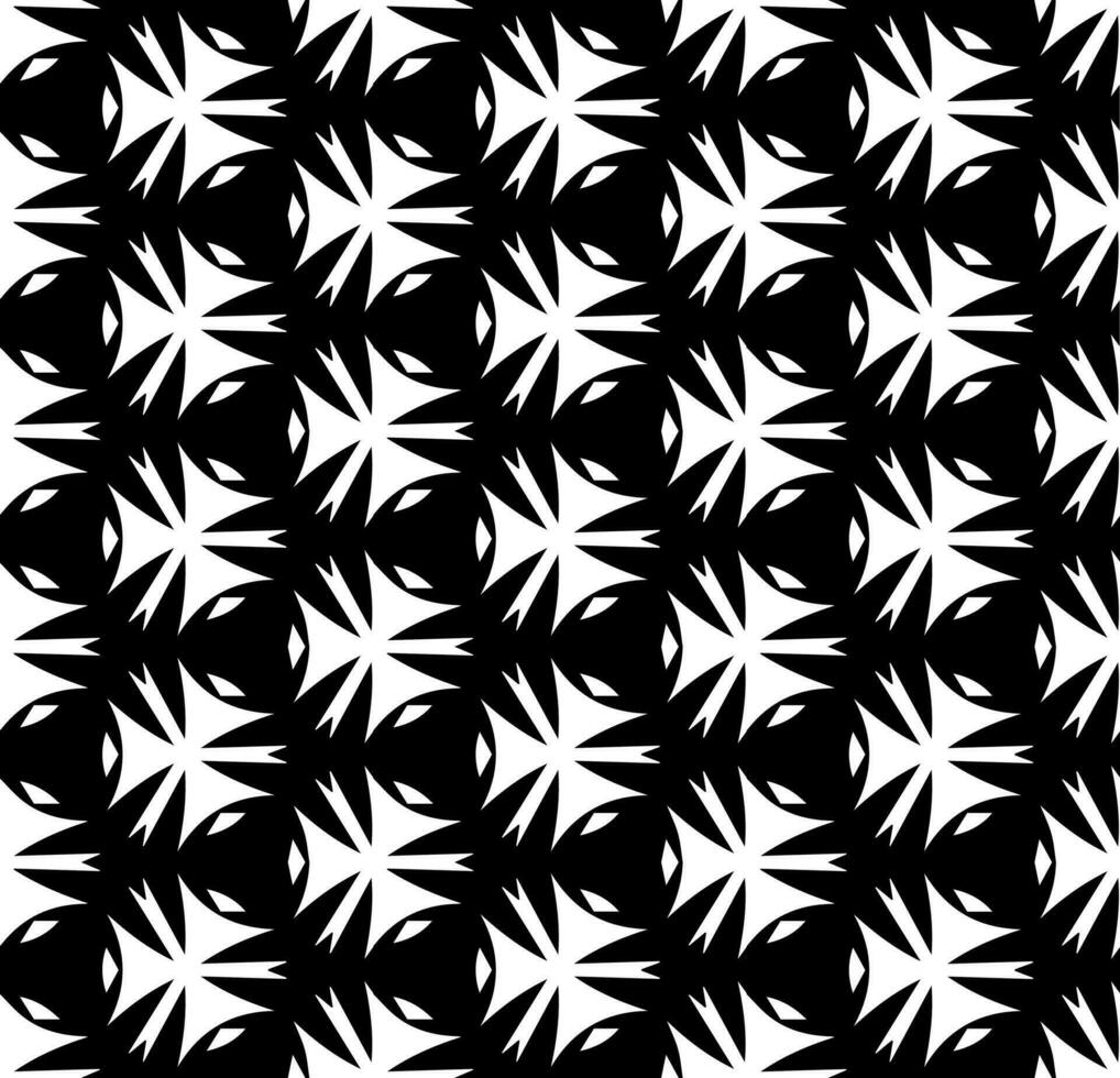 padrão abstrato sem costura preto e branco. fundo e pano de fundo. projeto ornamental em tons de cinza. ornamentos em mosaico. ilustração gráfica vetorial. vetor