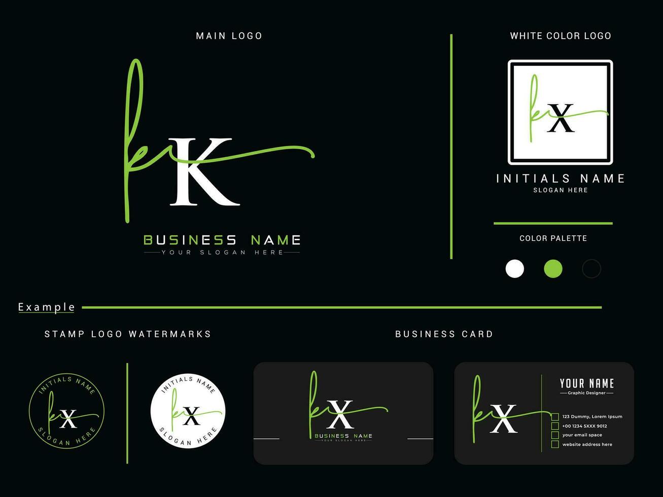 monograma kk assinatura logotipo, minimalista kk luxo vestuário logotipo vetor