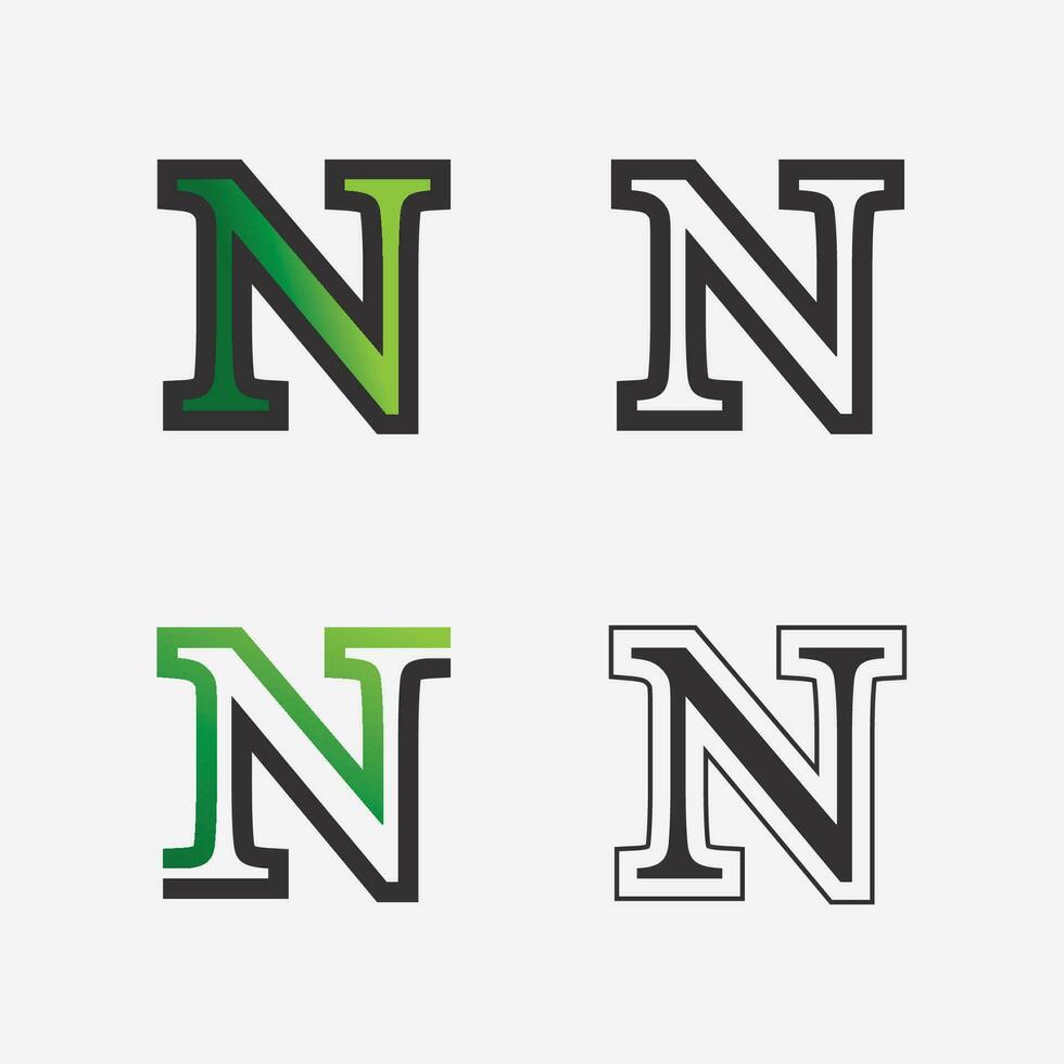 modelo de logotipo de n letras vetor