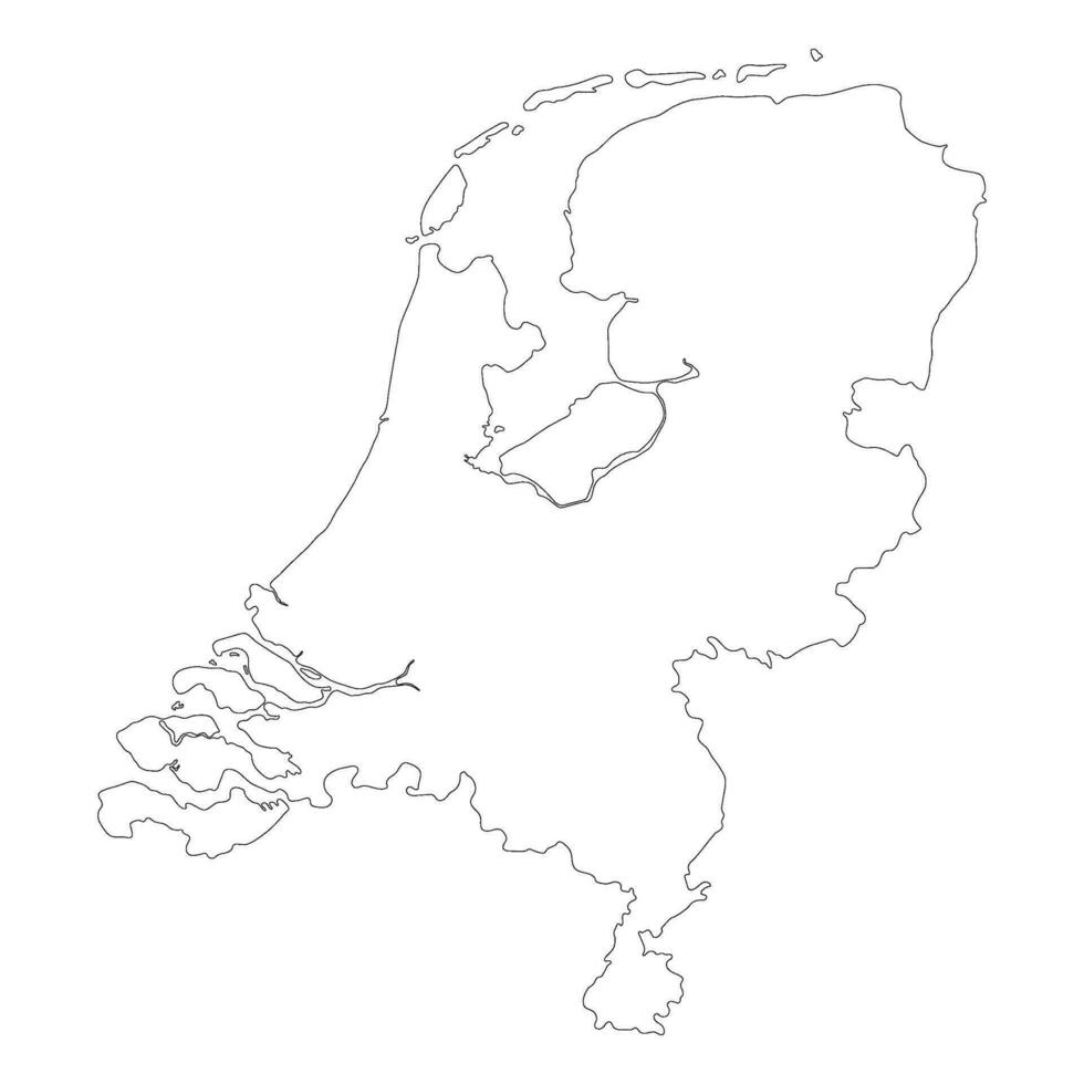 Países Baixos mapa. mapa do Holanda dentro Alto detalhes em branco cor vetor