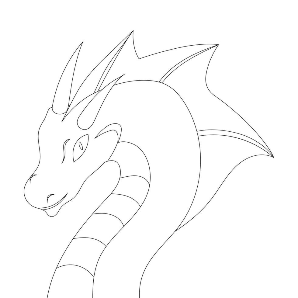 desenho de dragão para colorir para crianças vetor