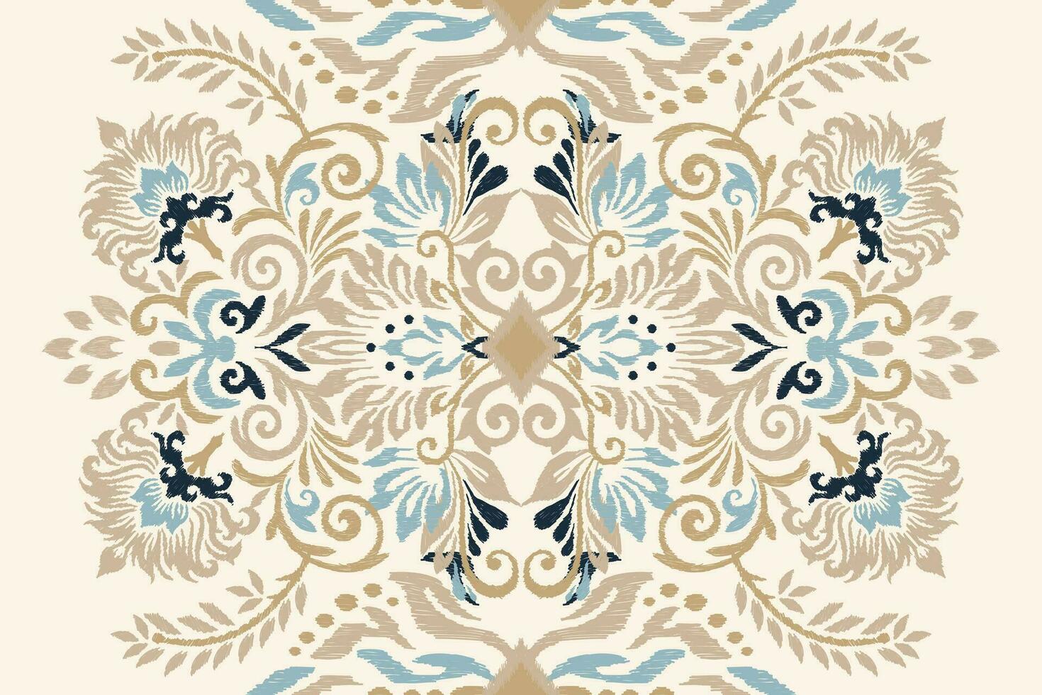 ikat floral paisley bordado em branco plano de fundo.ikat étnico oriental padronizar tradicional.asteca estilo abstrato vetor ilustração.design para textura,tecido,vestuário,embrulho,decoração,cachecol,tapete