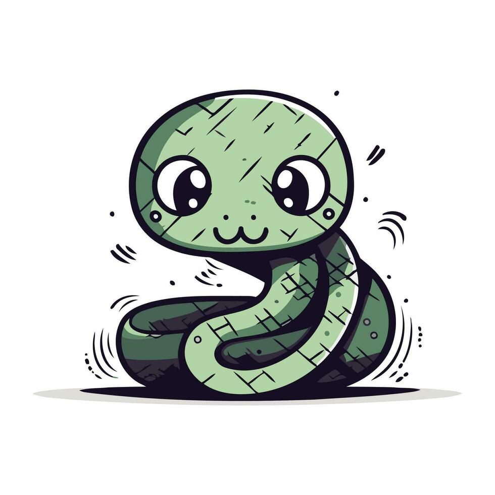 fofa desenho animado serpente. vetor ilustração. isolado em branco fundo.