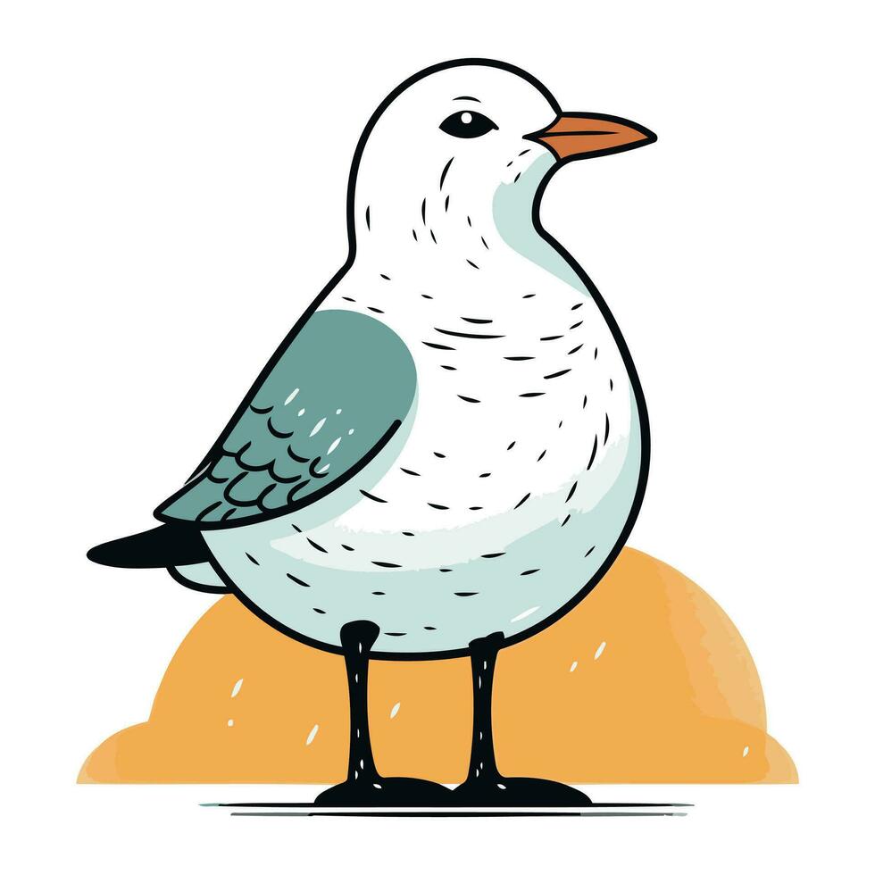 gaivota. vetor ilustração do uma pássaro em uma branco fundo.